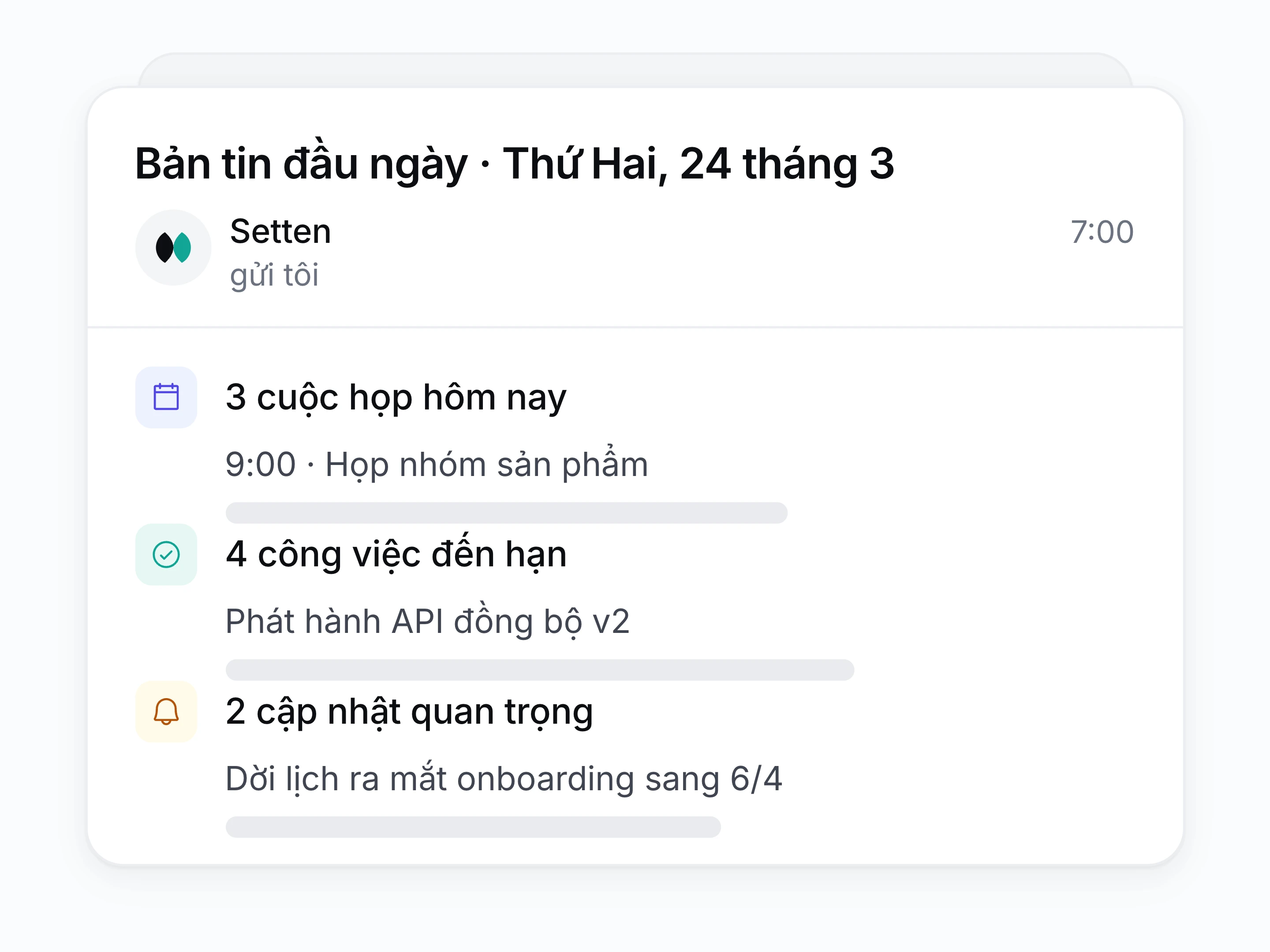 Bản tin tóm tắt đầu ngày