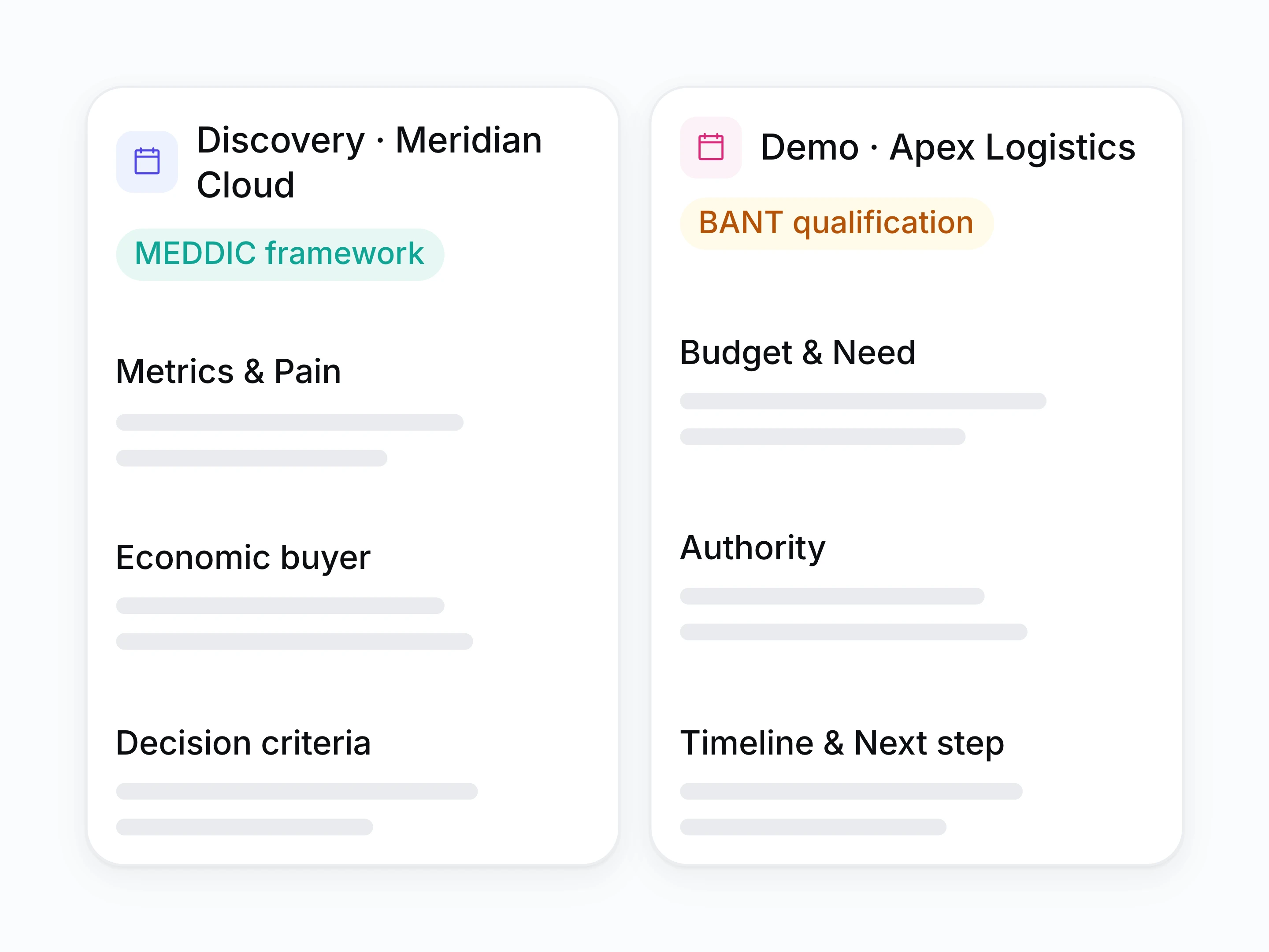 Discovery notes in your sales framework