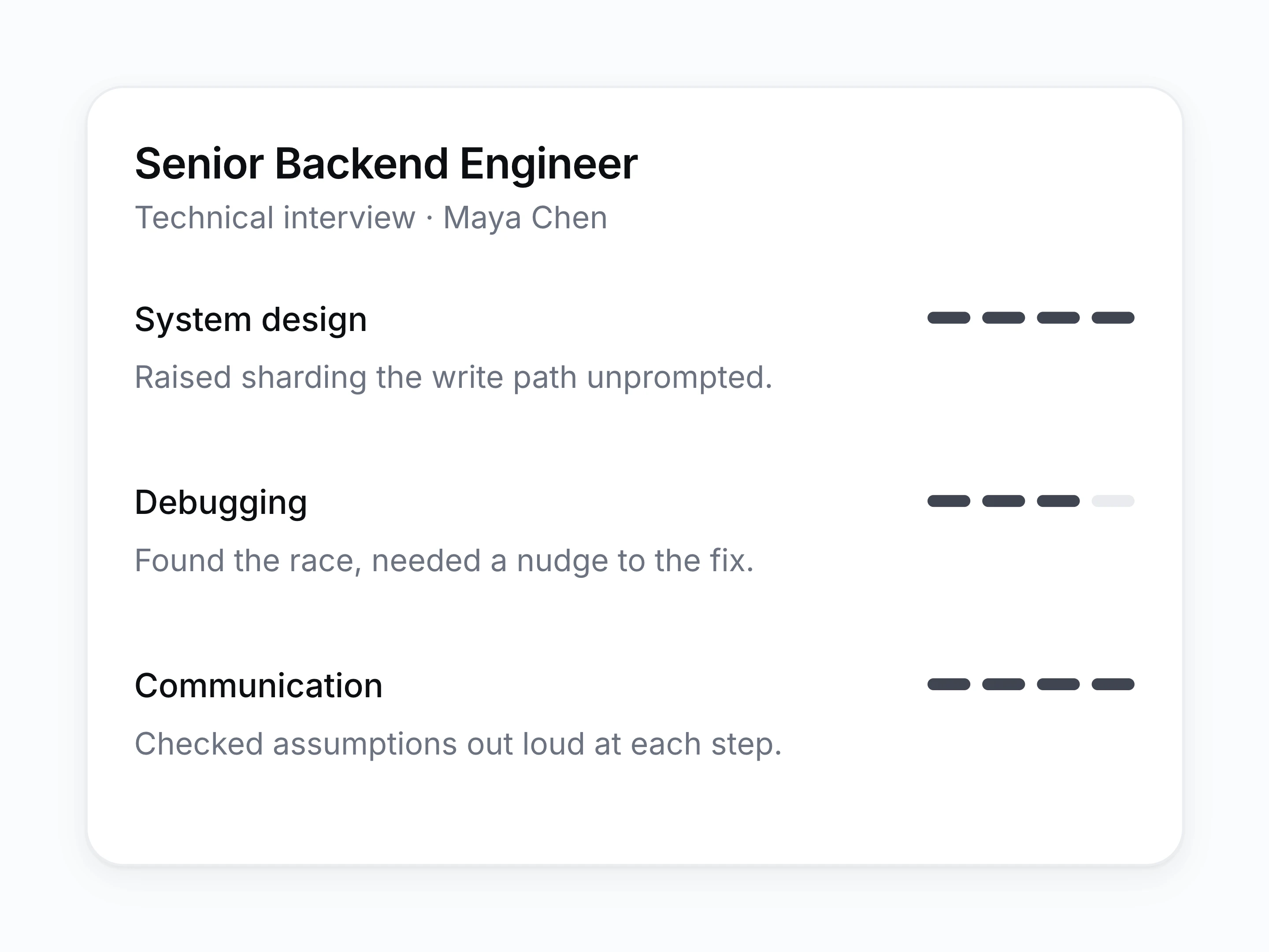 Structured notes generated from each interview