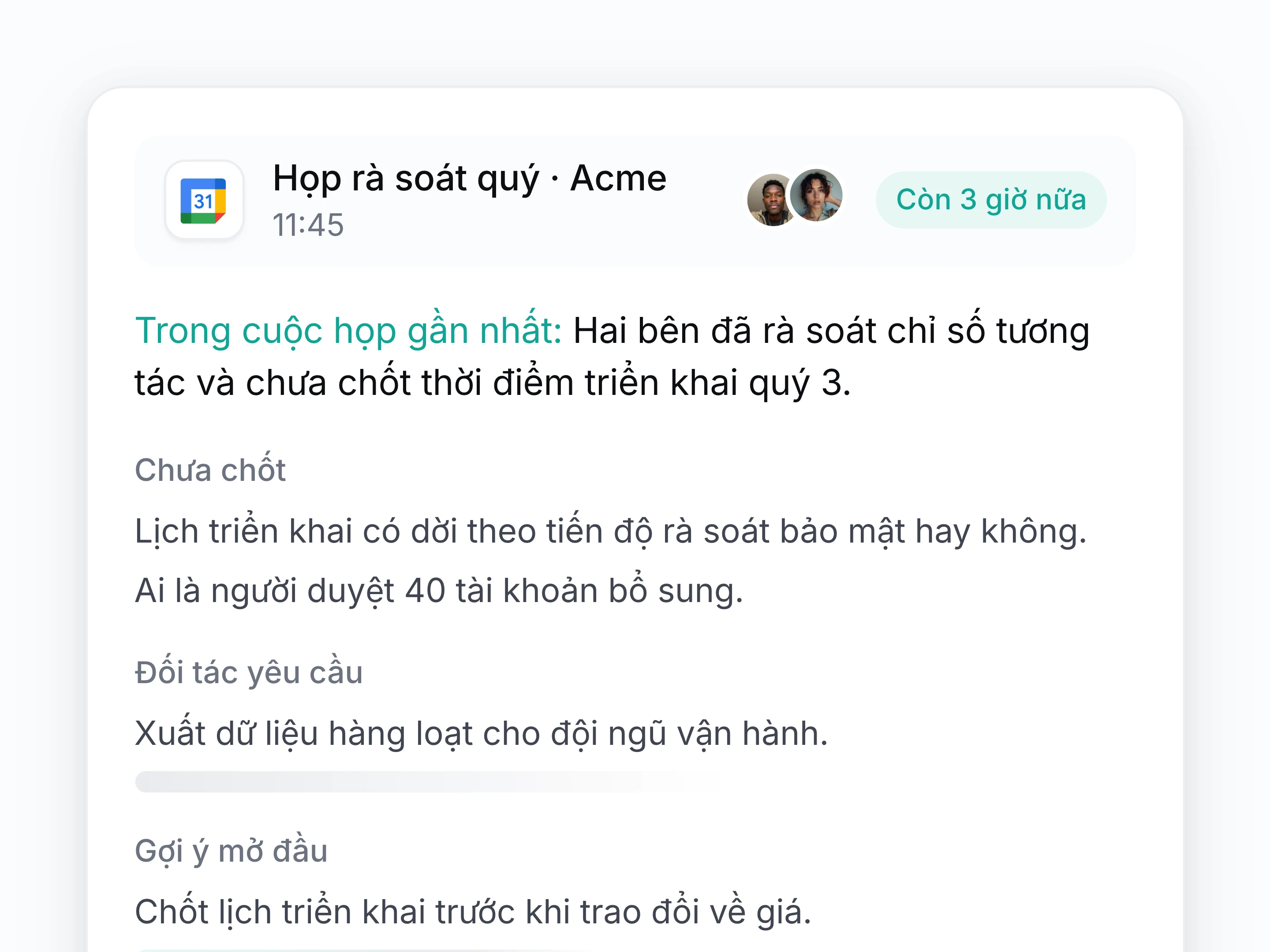 Sẵn sàng trước mọi cuộc họp