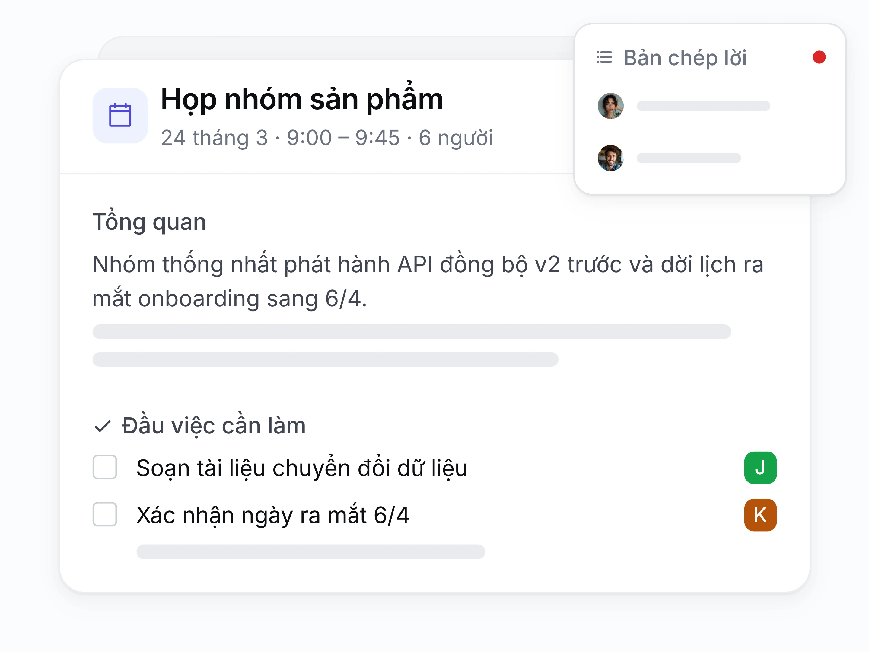 Tóm tắt cuộc họp tức thì