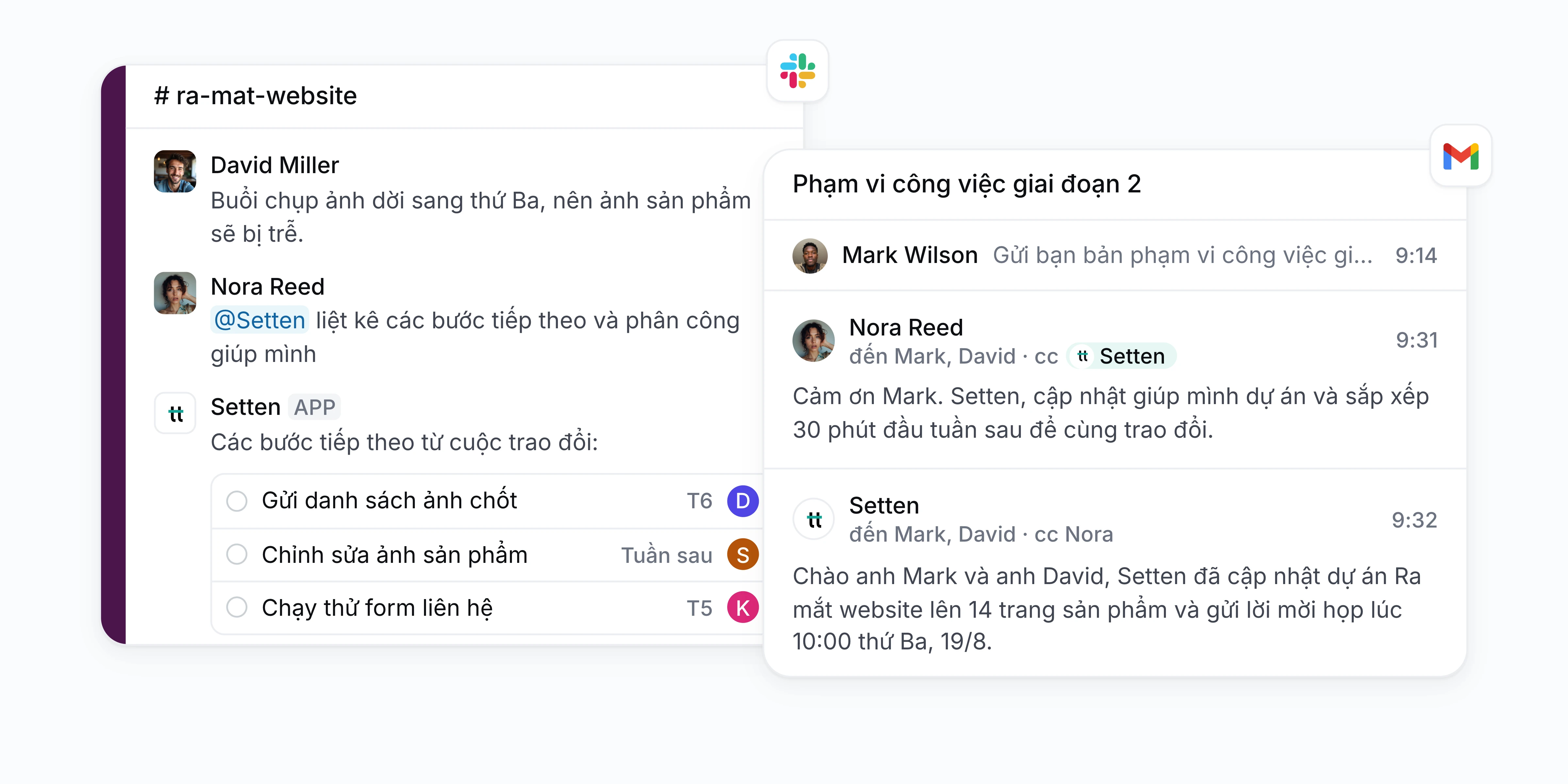 Giao việc ngay trong cuộc trao đổi